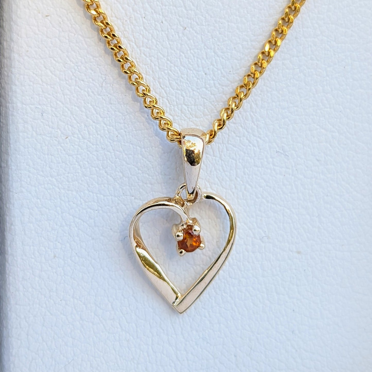 Citrine 9ct Heart Necklace