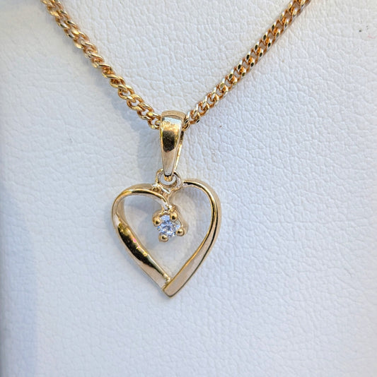 Aquamarine 9ct Heart Necklace