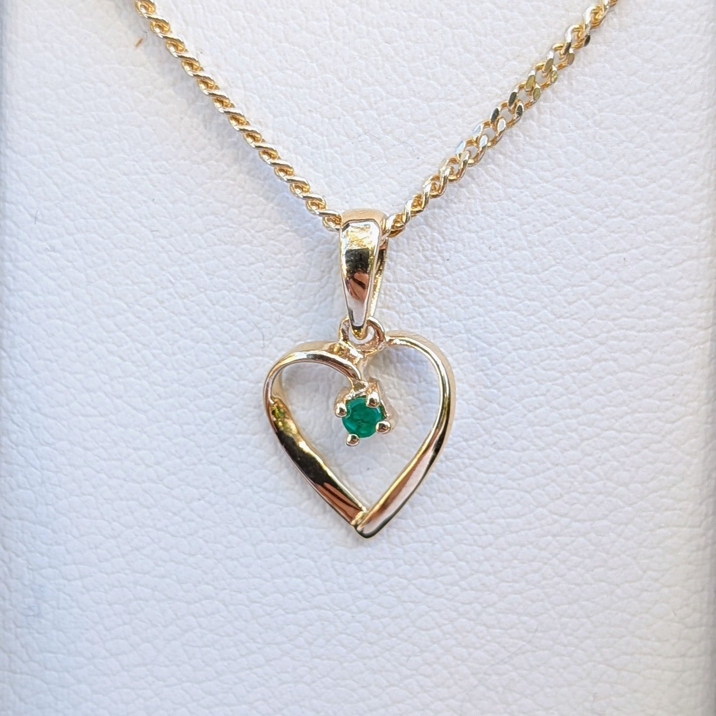 Emerald 9ct Heart Necklace