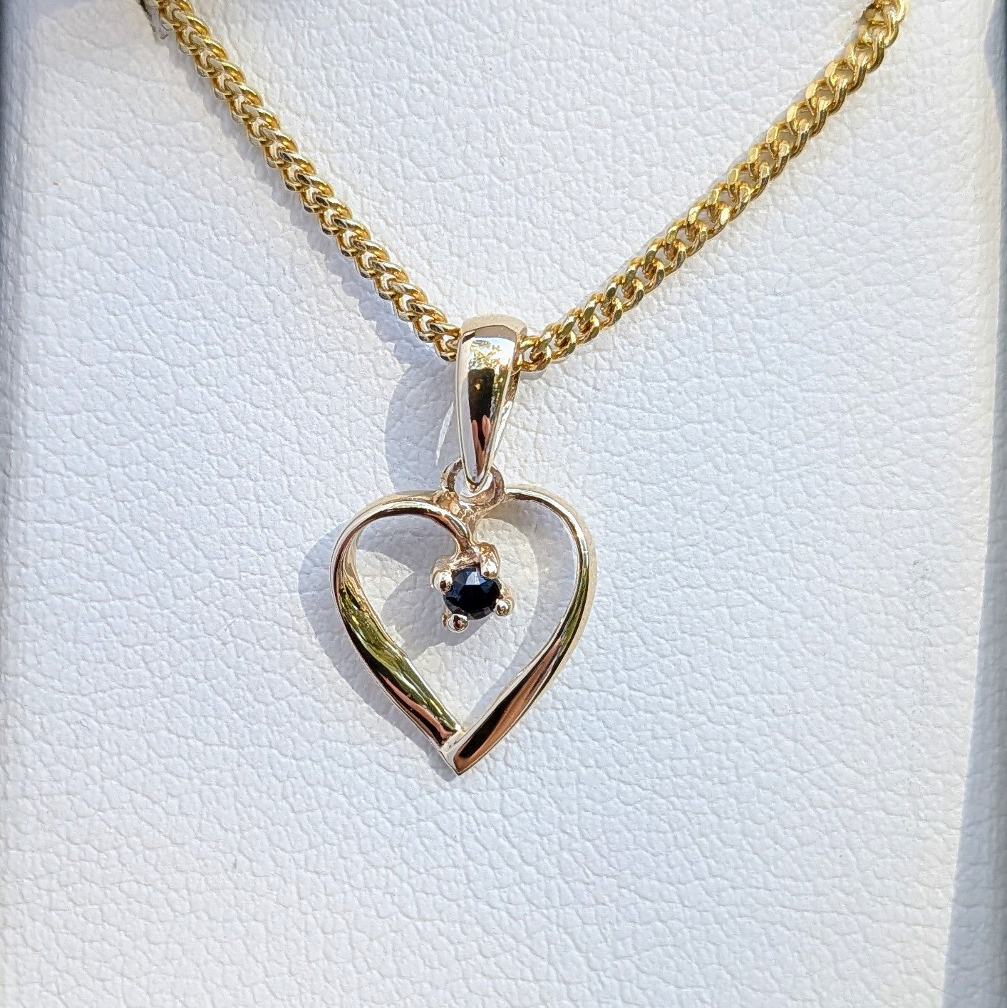 Sapphire 9ct Heart Necklace