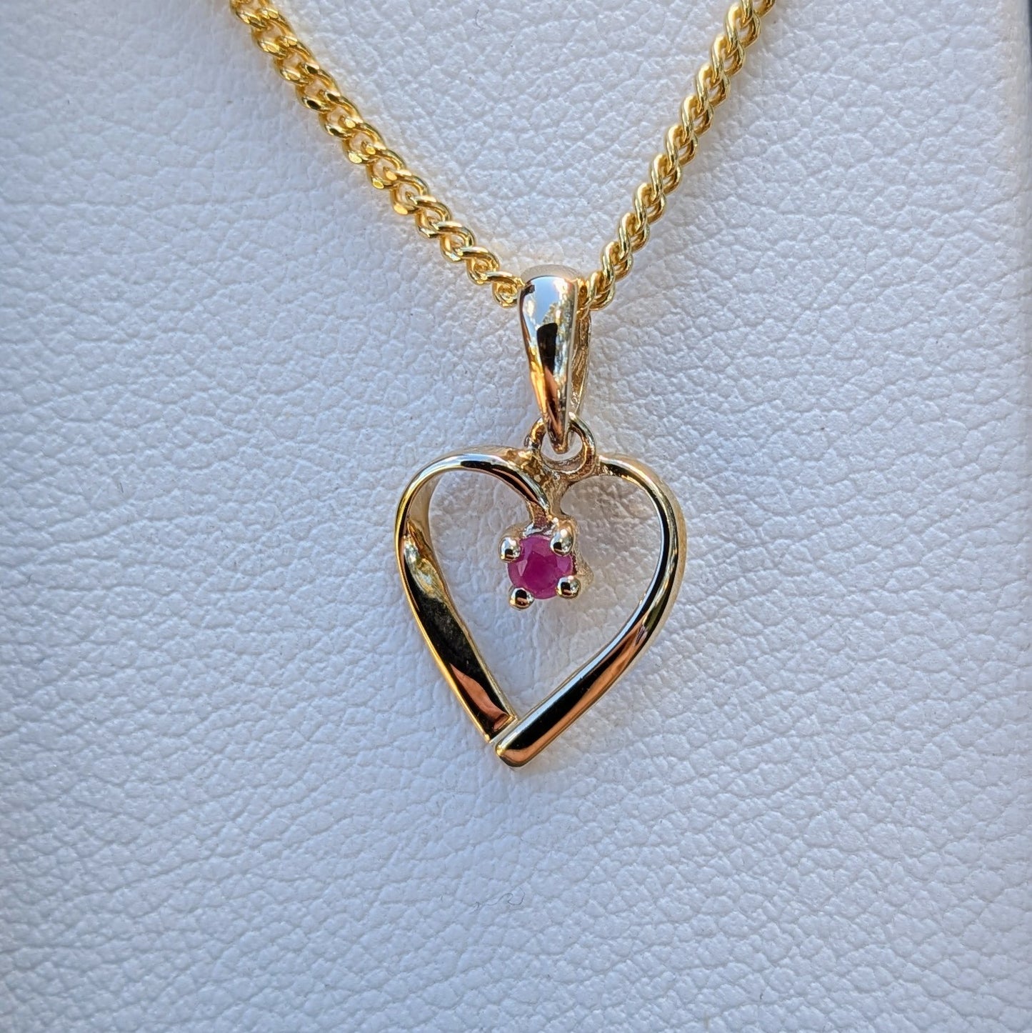 Ruby 9ct Heart Necklace