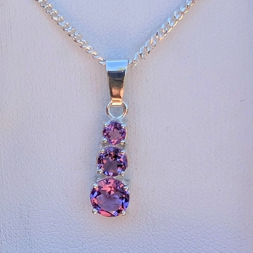 Amethyst Silver Snowman Necklace