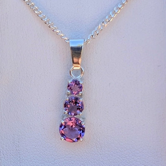 Amethyst Silver Snowman Necklace