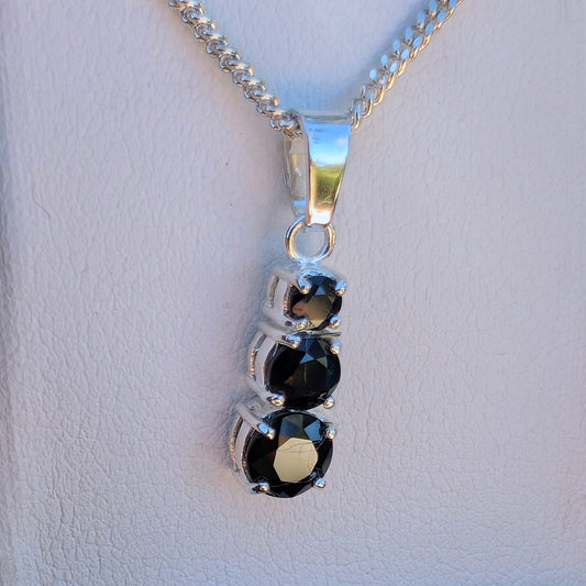 Sapphire Silver Snowman Necklace
