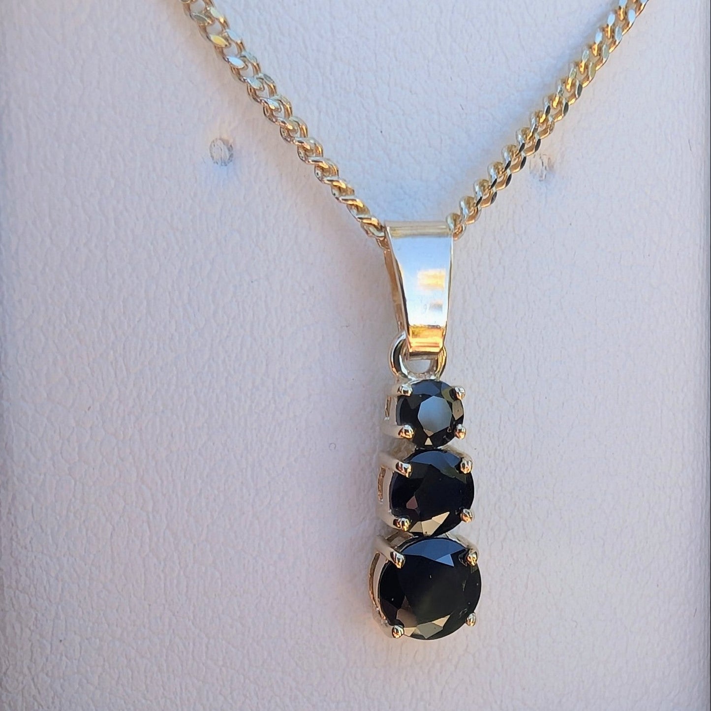 Sapphire 9ct Snowman Necklace