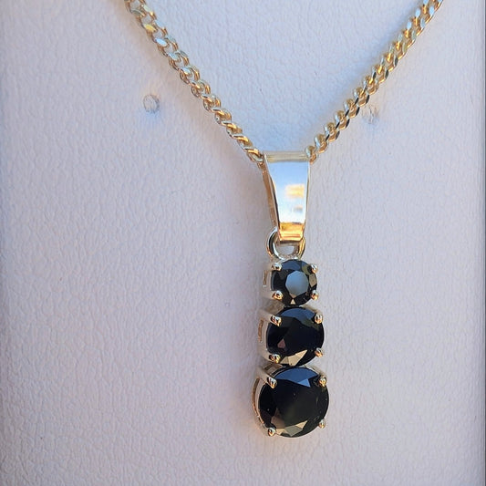 Sapphire 9ct Snowman Necklace