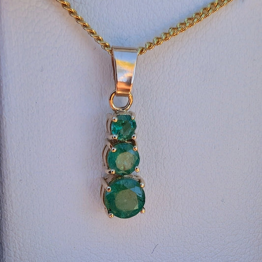 Emerald 9ct Snowman Necklace