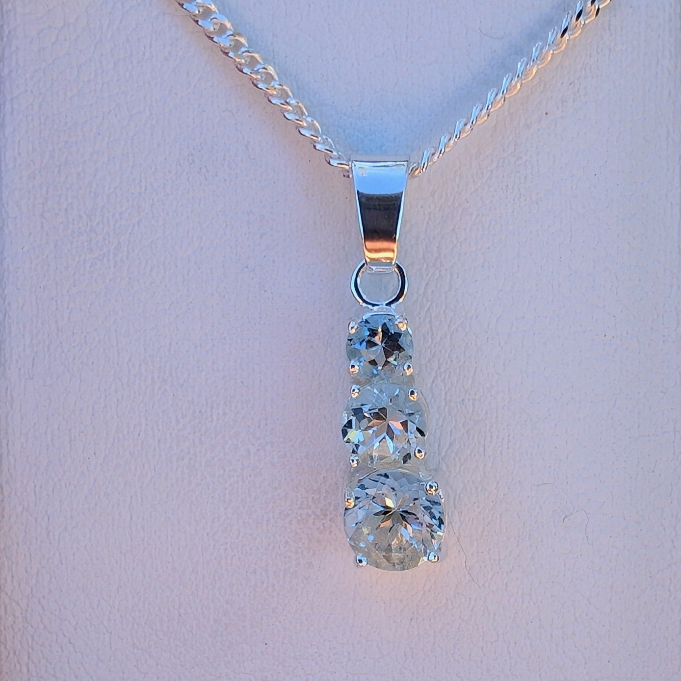 Topaz Silver Snowman Necklace