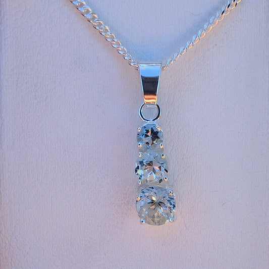 Topaz Silver Snowman Necklace