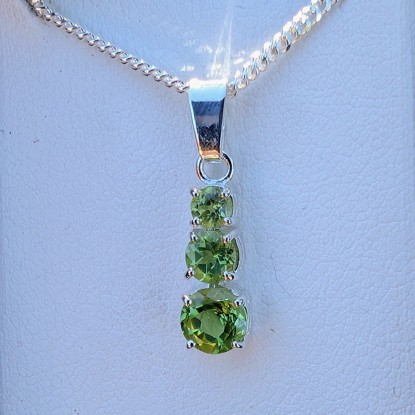 Peridot Silver Snowman Necklace