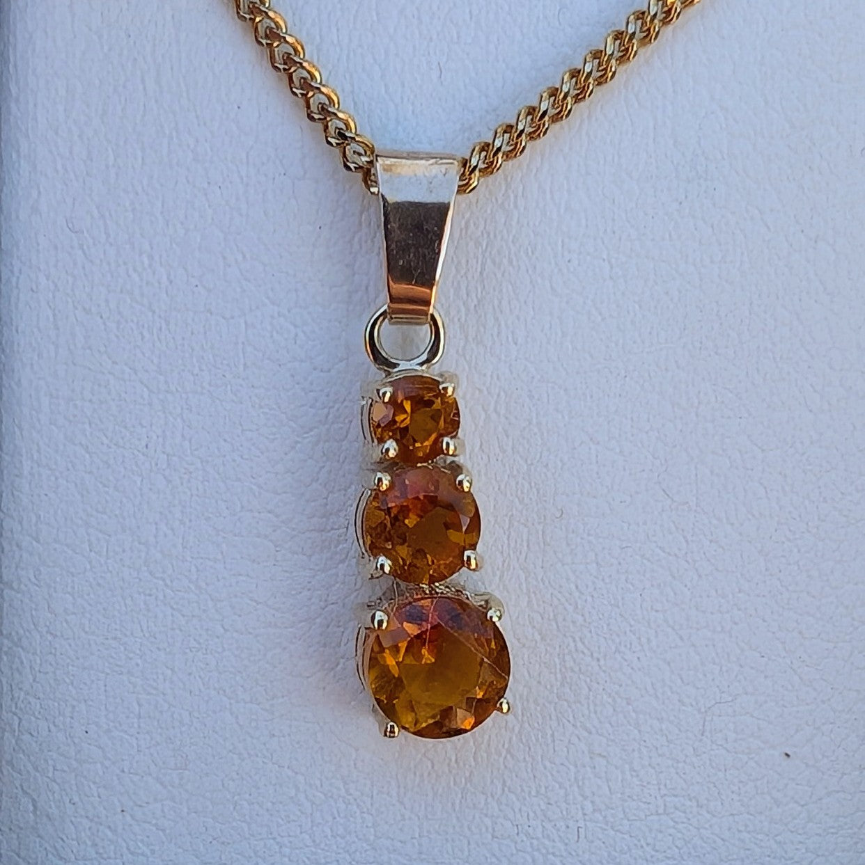 Citrine 9ct Snowman Necklace