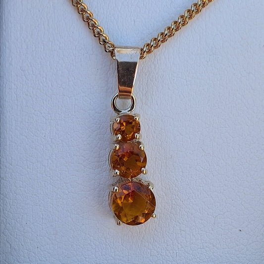 Citrine 9ct Snowman Necklace