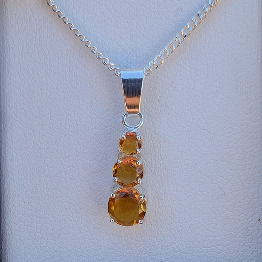 Citrine Silver Snowman Necklace