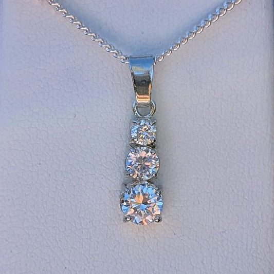 Cubic Zirconia Silver Snowman Necklace