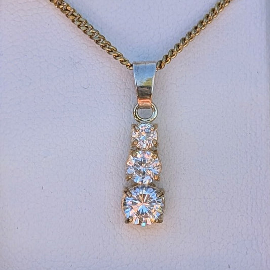 Cubic Zirconia 9ct Snowman Necklace