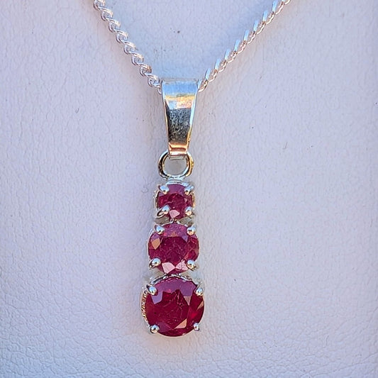 Ruby Silver Snowman Necklace
