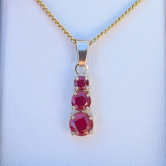 Ruby 9ct Snowman Necklace