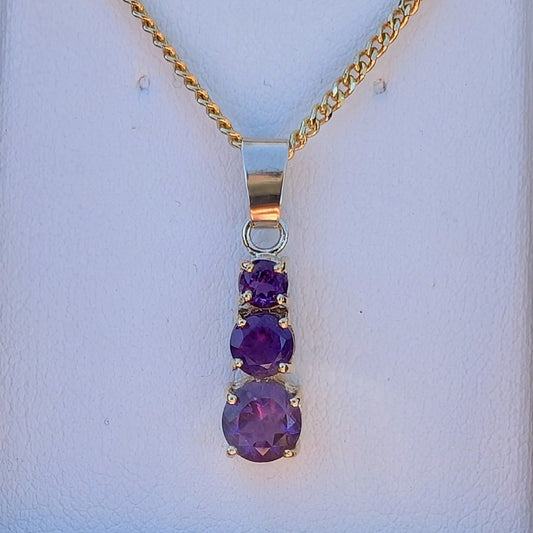 Amethyst 9ct Snowman Necklace