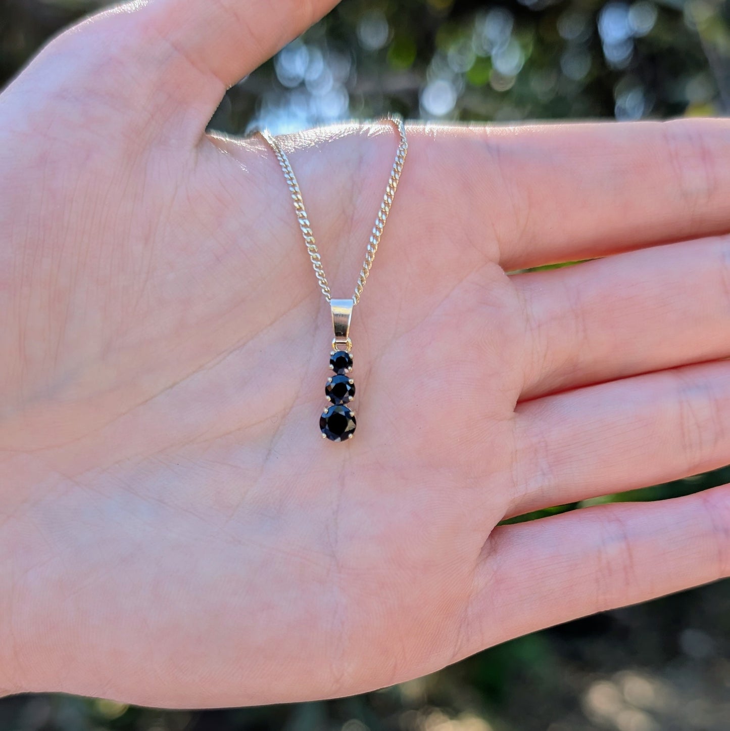 Sapphire 9ct Snowman Necklace