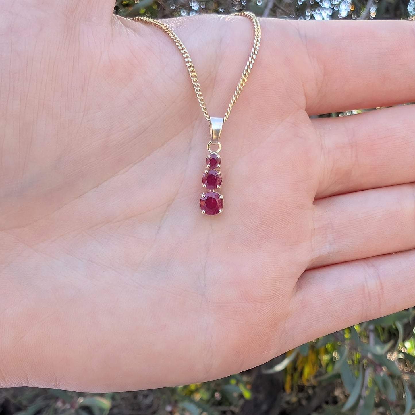 Ruby 9ct Snowman Necklace