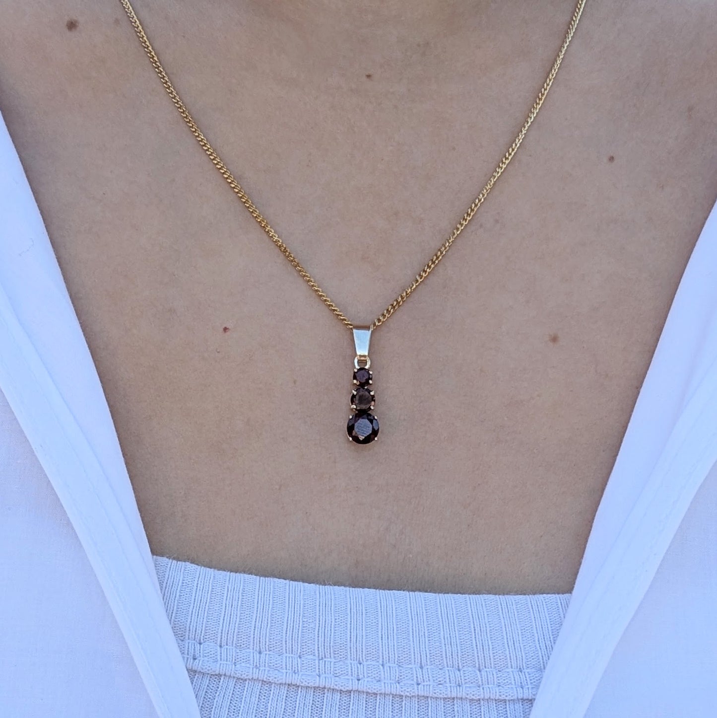 Sapphire 9ct Snowman Necklace