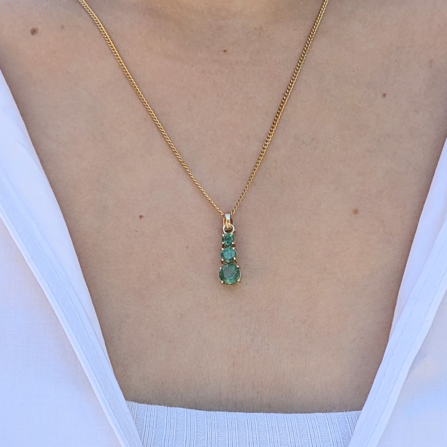 Emerald 9ct Snowman Necklace