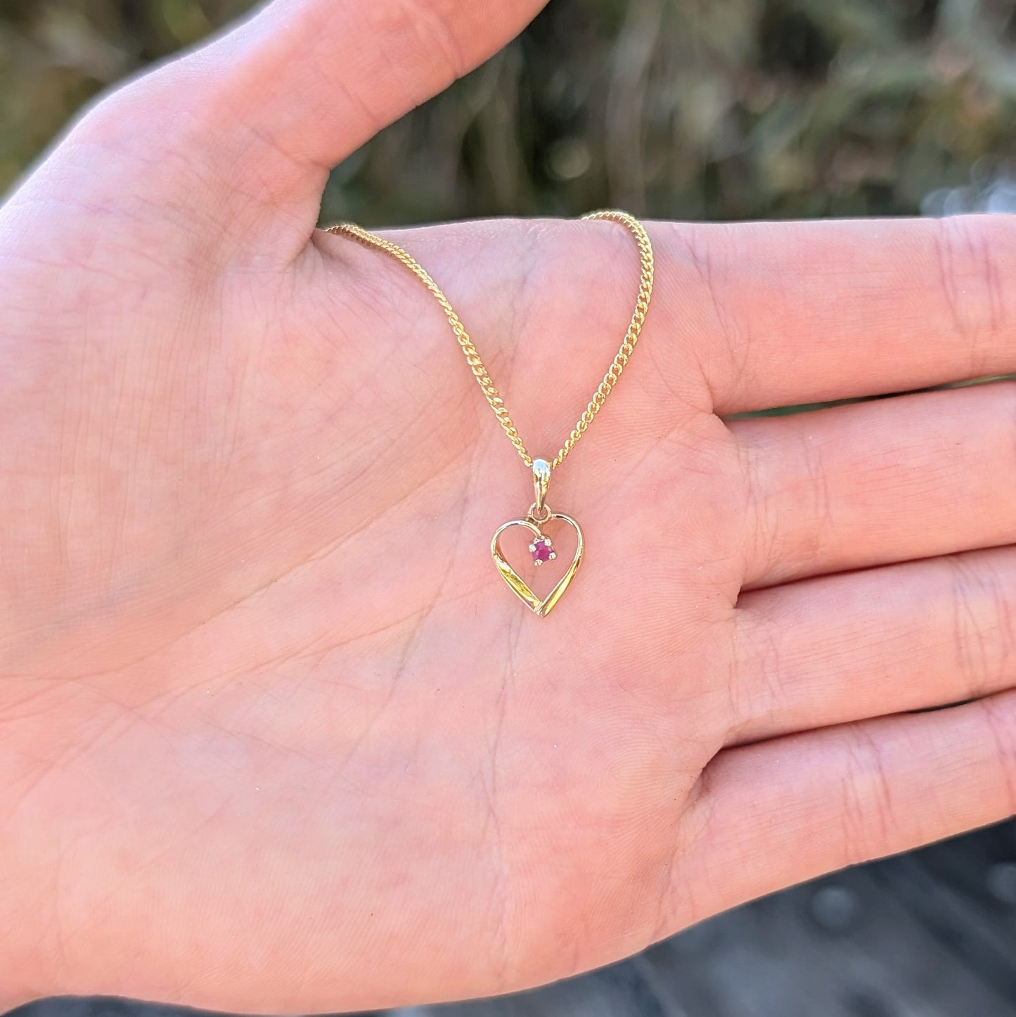 Ruby 9ct Heart Necklace