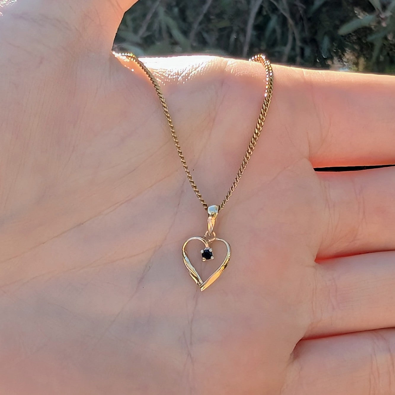 Sapphire 9ct Heart Necklace
