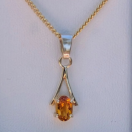 Citrine 9ct 6x4a Necklace