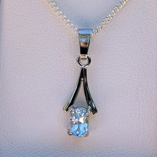 Topaz Silver 6x4a Necklace