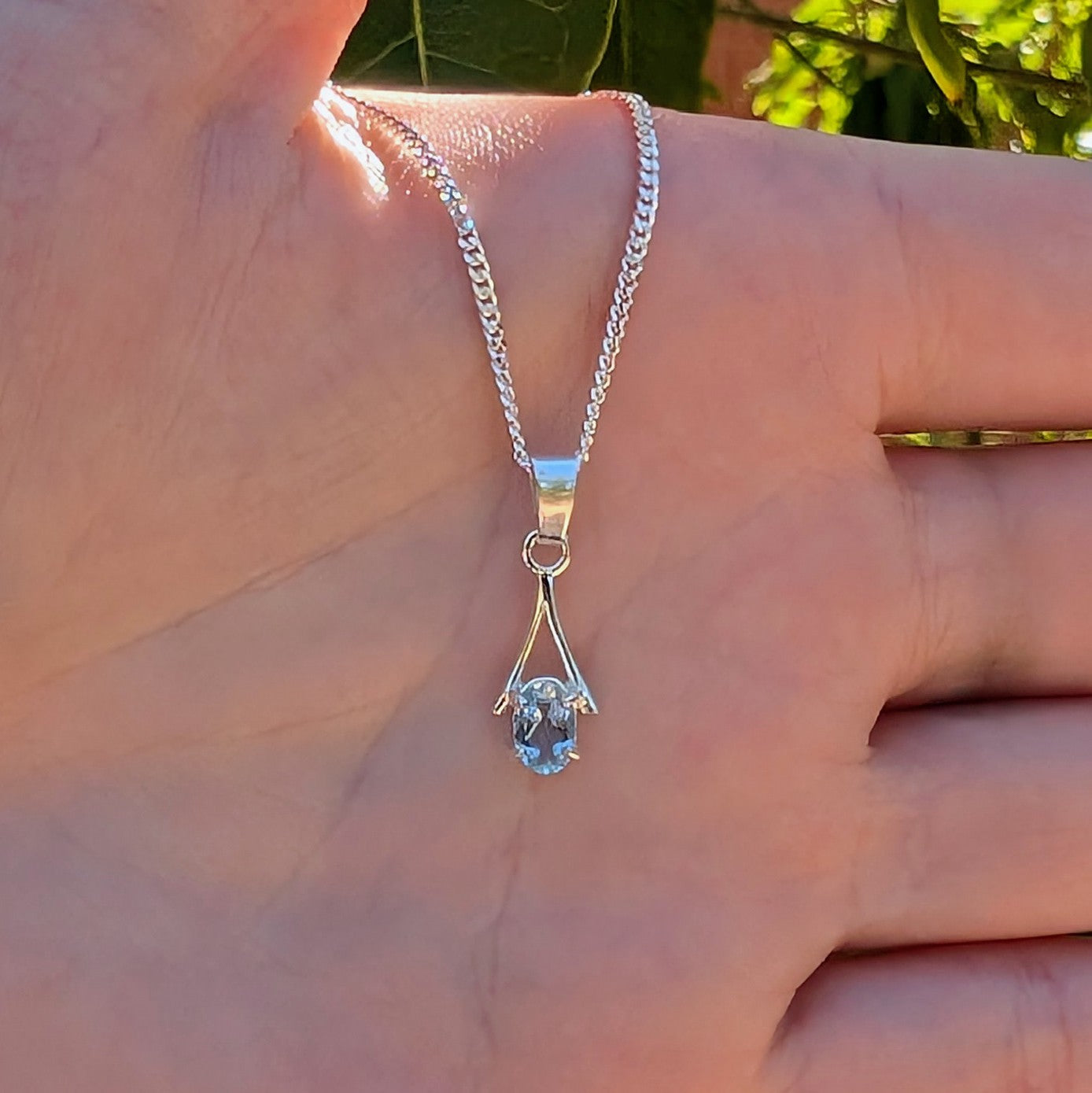 Topaz Silver 6x4a Necklace
