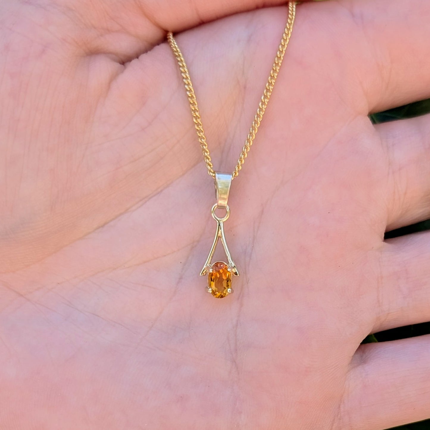 Citrine 9ct 6x4a Necklace