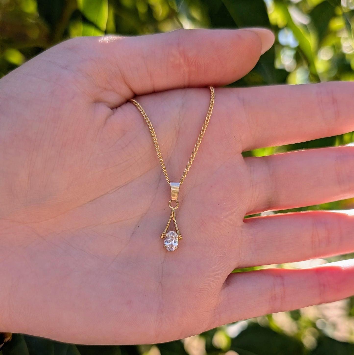Cubic Zirconia 9ct 6x4a Necklace