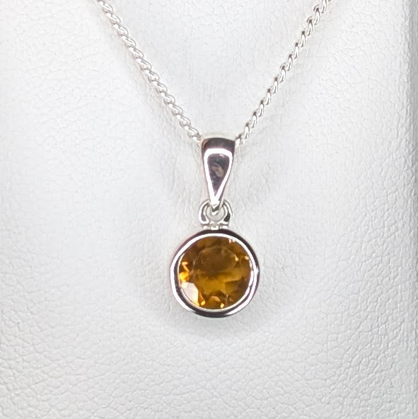 Citrine 9ct Rubover Necklace