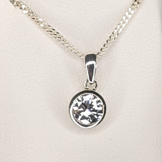 Cubic Zirconia 9ct Rubover Necklace