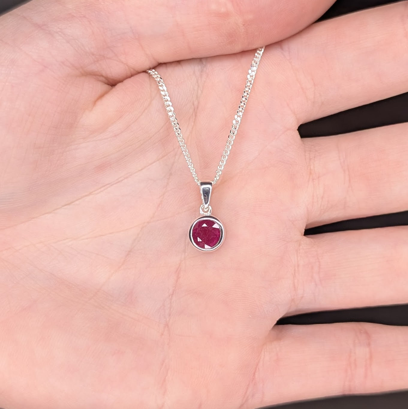 Ruby 9ct Rubover Necklace