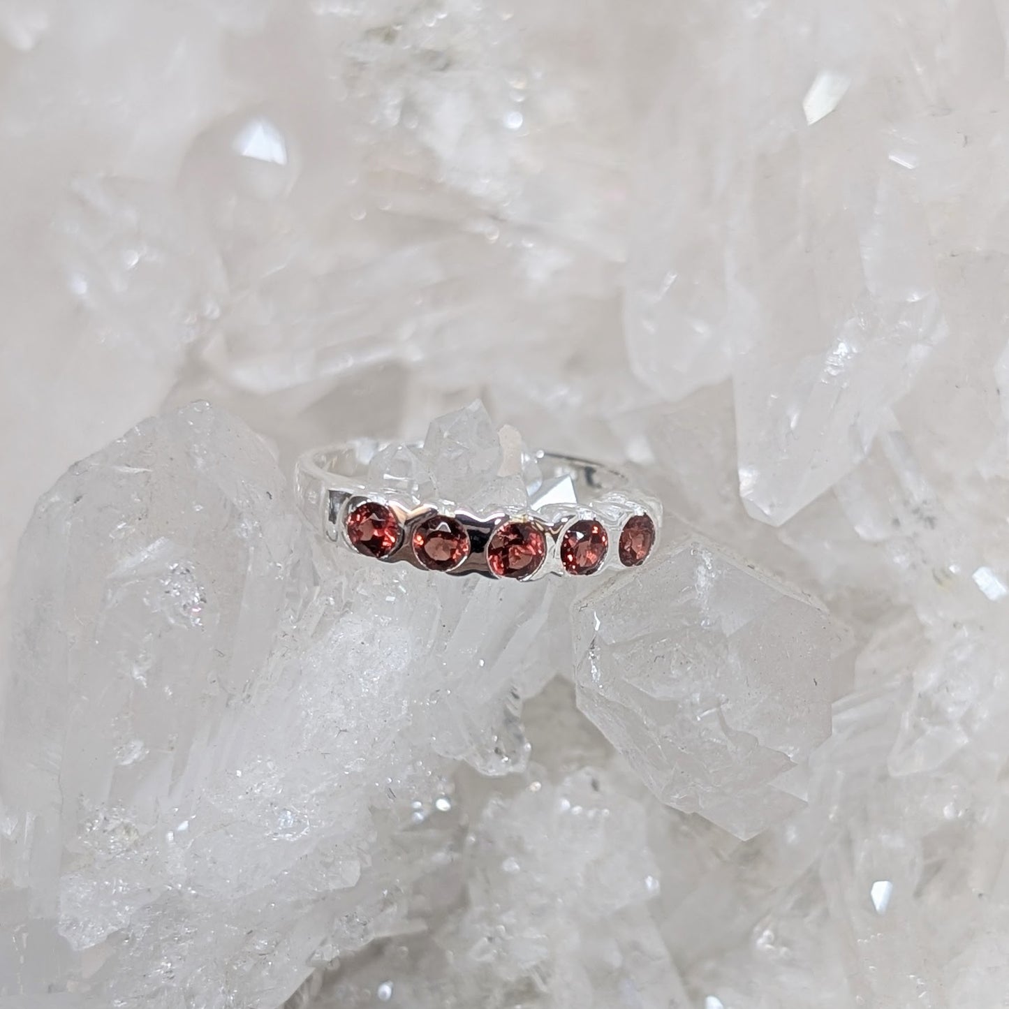 Garnet Ring Sterling Silver R46