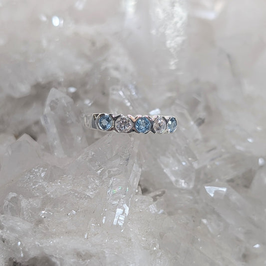 Topaz & CZ Ring Sterling Silver R46