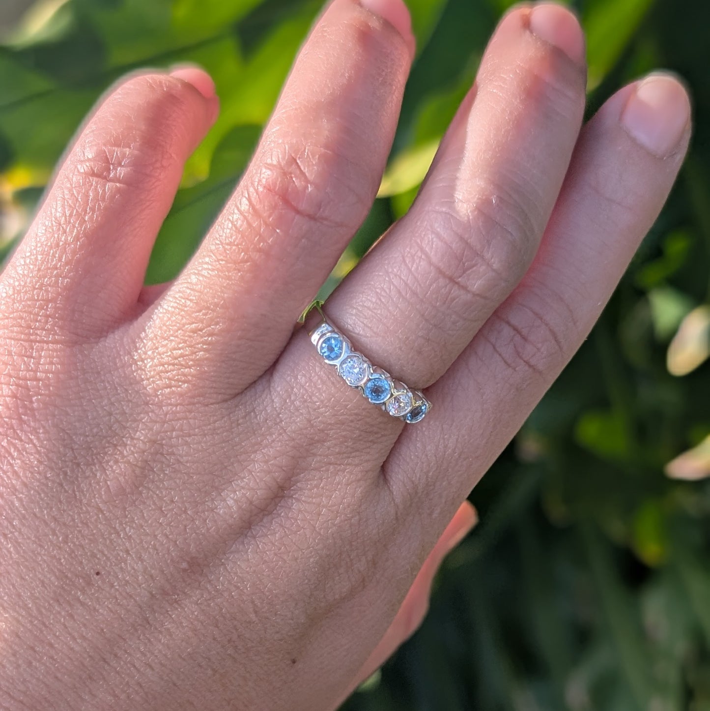Topaz & CZ Ring Sterling Silver R46