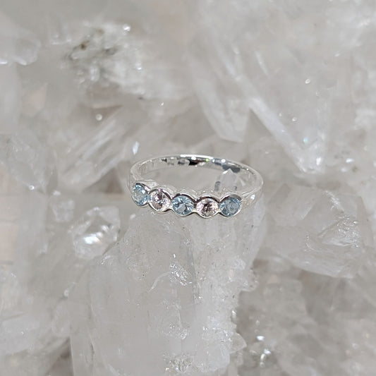 Topaz & CZ Ring Sterling Silver R51