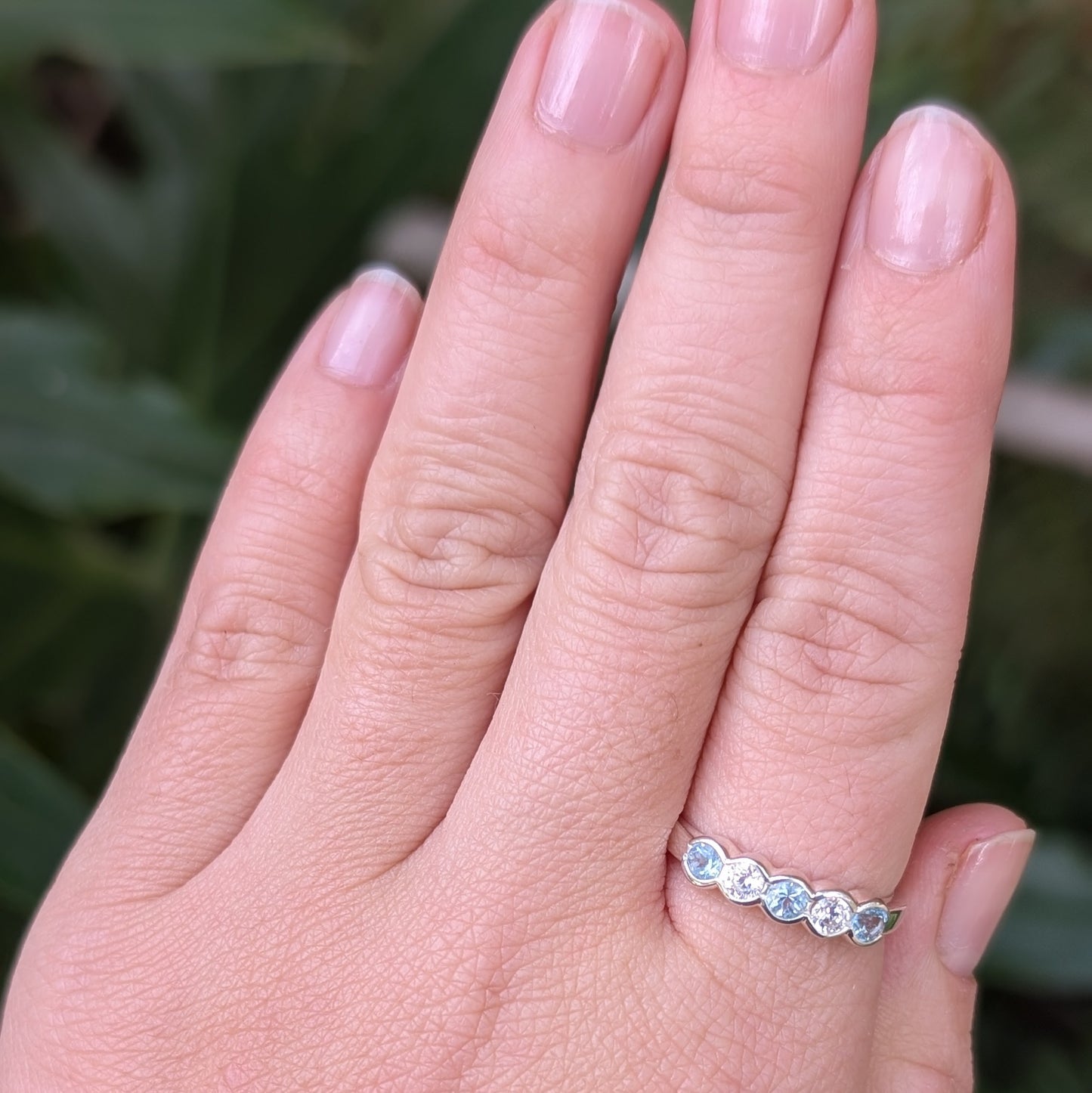 Topaz & CZ Ring Sterling Silver R51