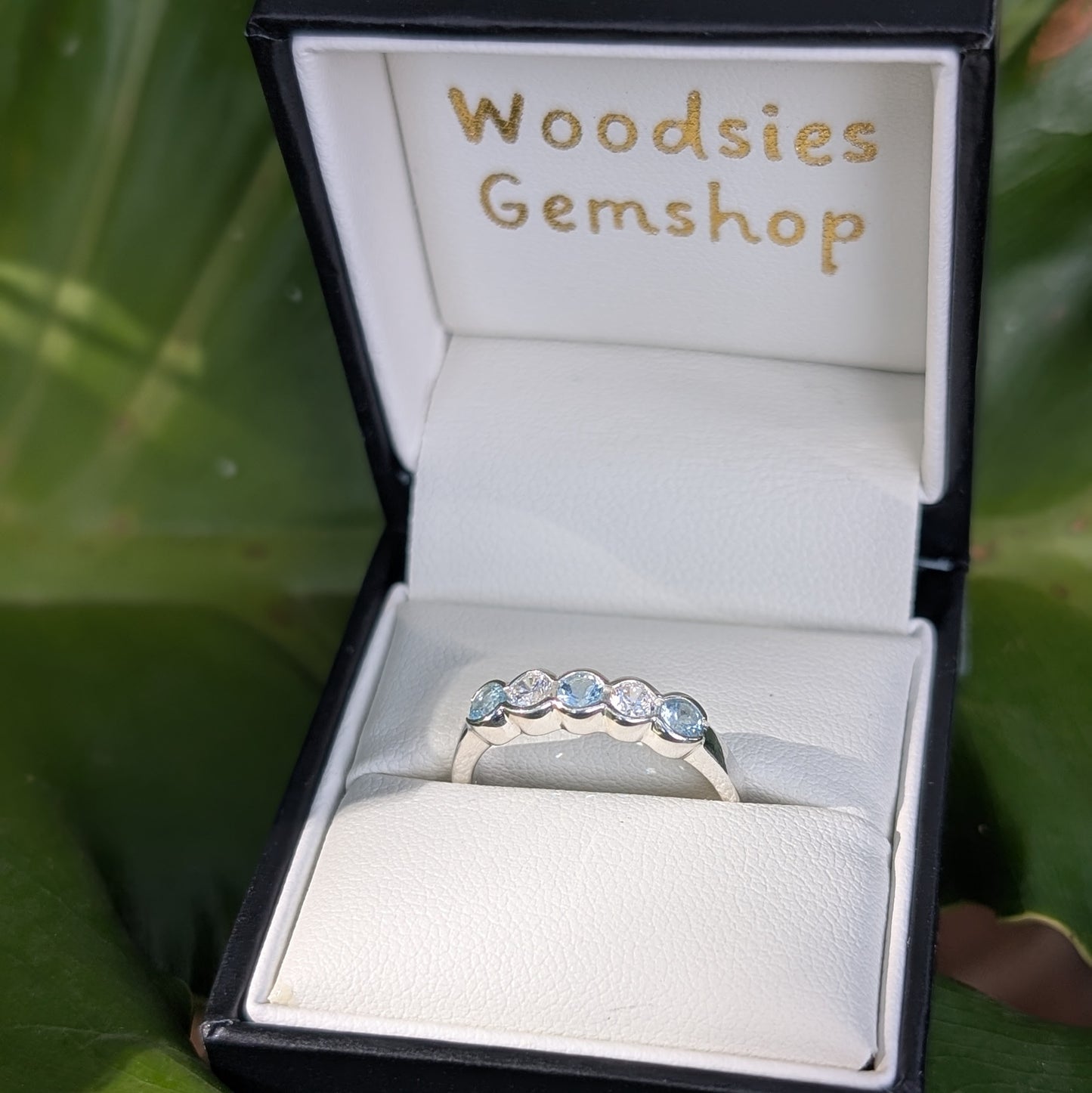 Topaz & CZ Ring Sterling Silver R51