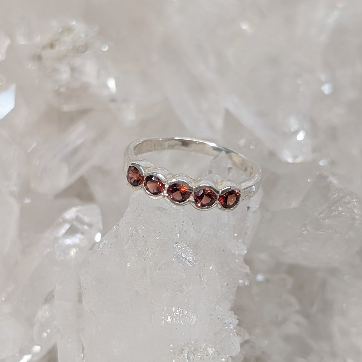 Garnet Ring Sterling Silver R51