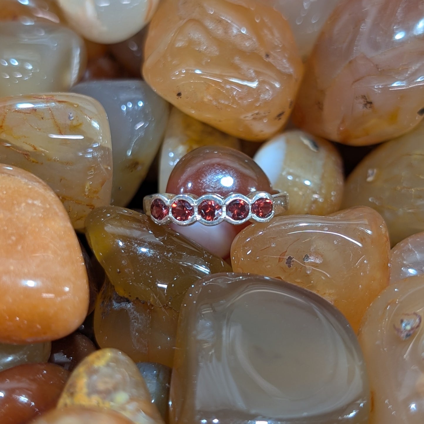Garnet Ring Sterling Silver R51