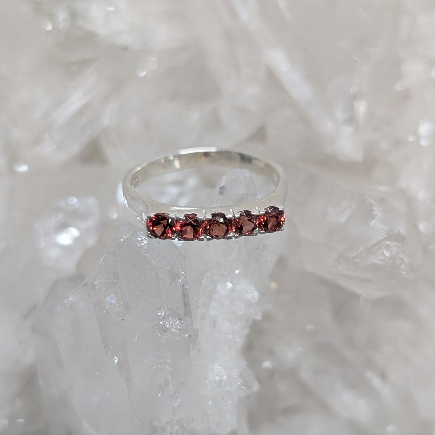Garnet Ring Sterling Silver R7