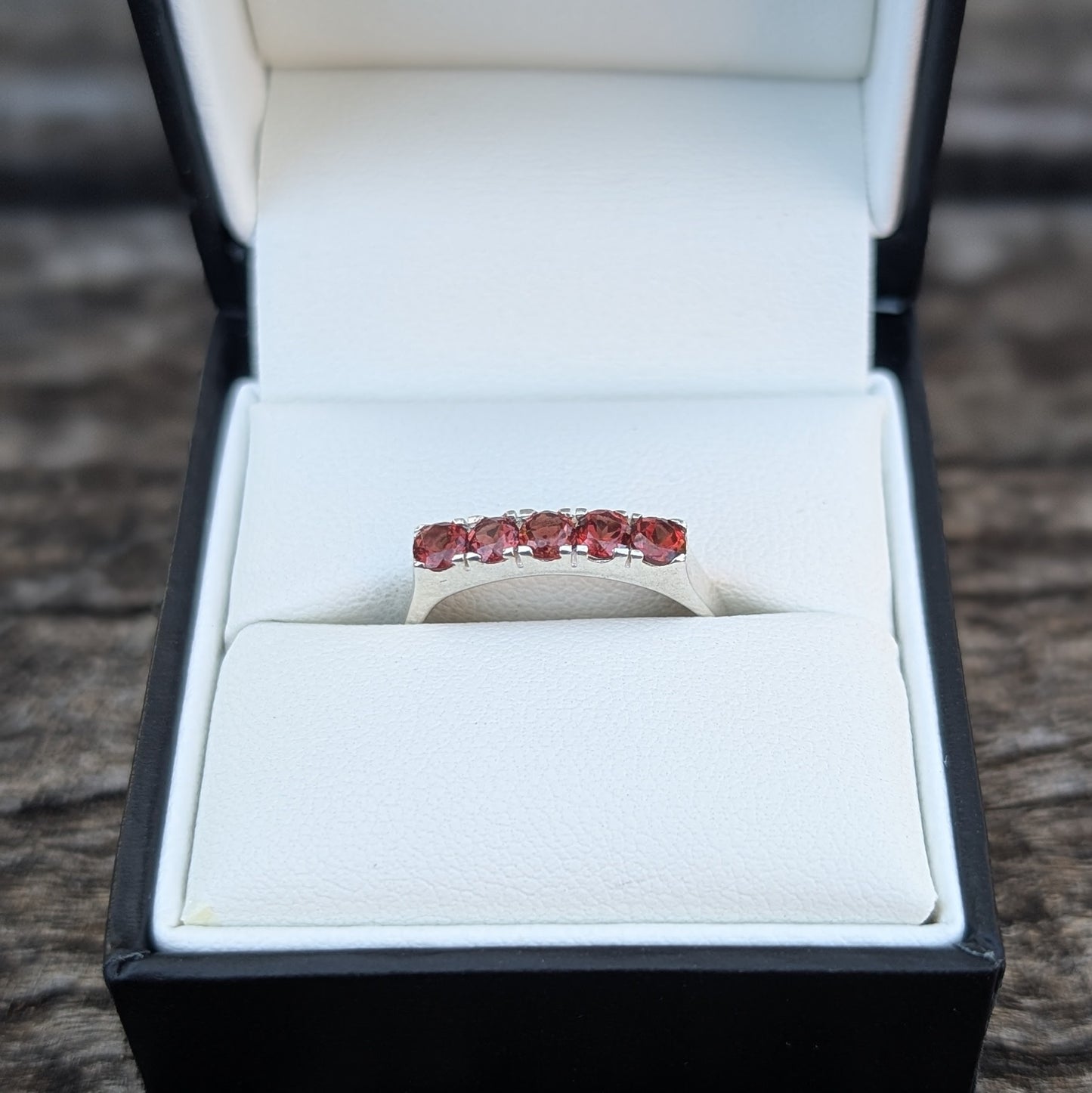 Garnet Ring Sterling Silver R7