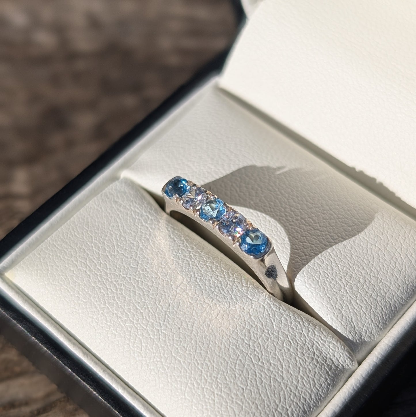 Topaz & CZ Ring Sterling Silver R7