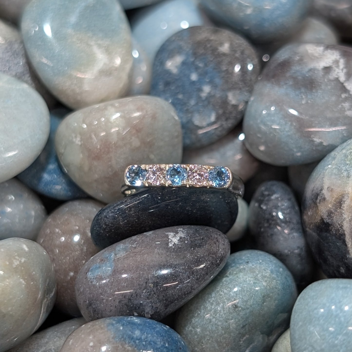 Topaz & CZ Ring Sterling Silver R7