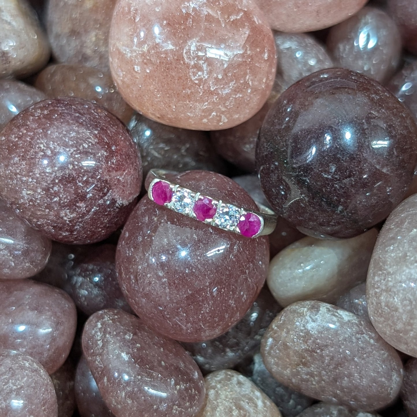 Ruby & CZ Sterling Silver Ring R7