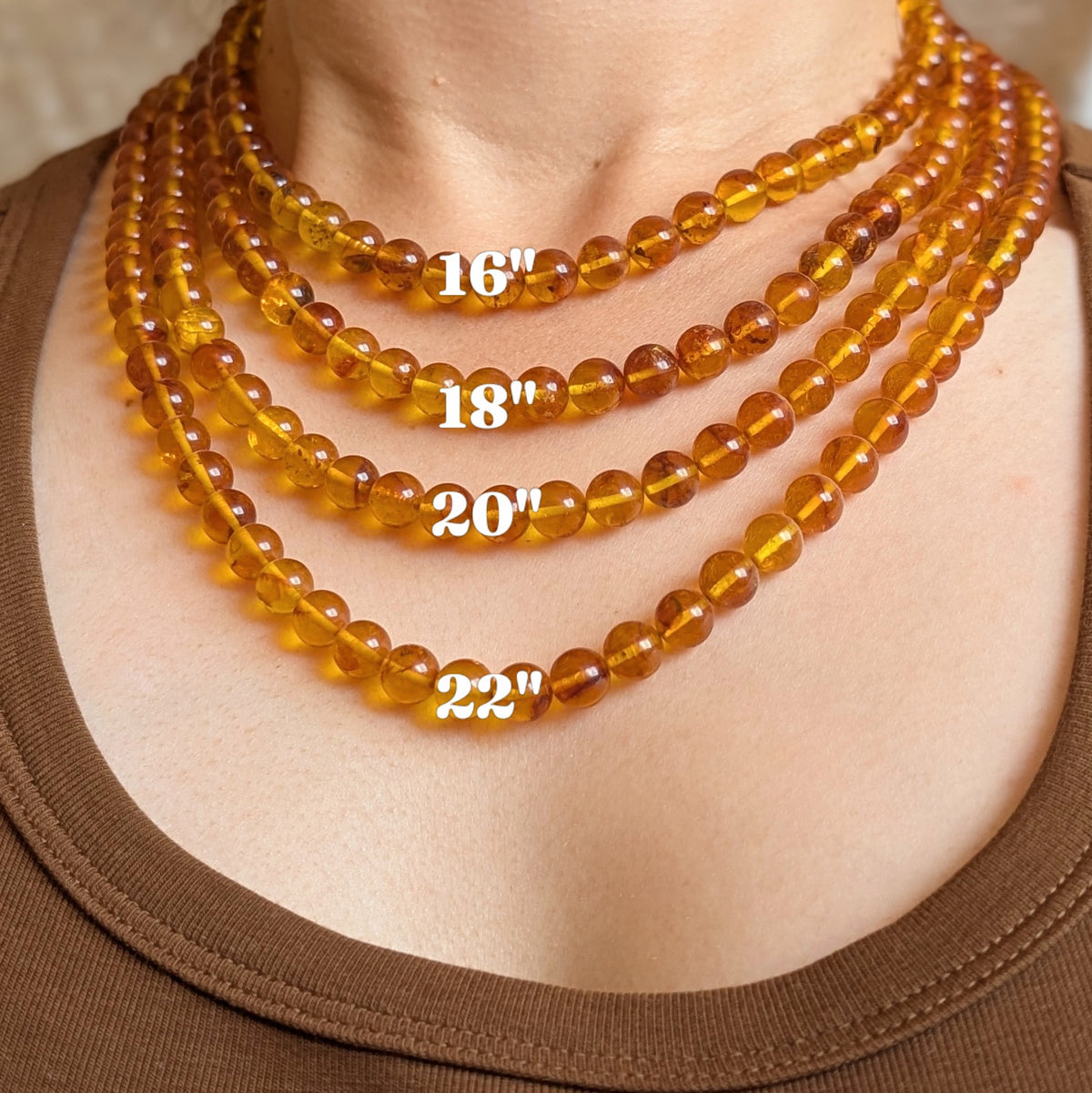 6mm Tourmaline Beaded Necklace